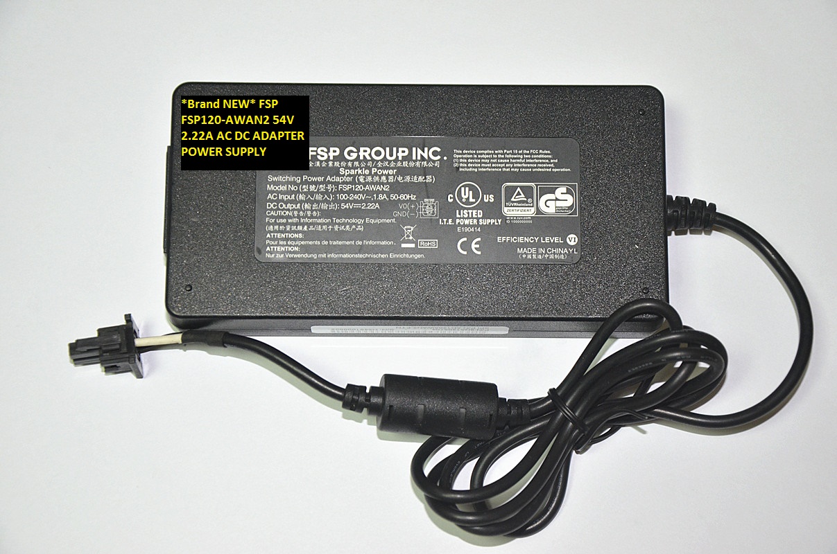 *Brand NEW* FSP FSP120-AWAN2 54V 2.22A AC DC ADAPTER POWER SUPPLY